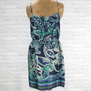 XHILARATION Dress Paisley Tie Dye Peacock Boho Floral Colorful Racerback Lace XS